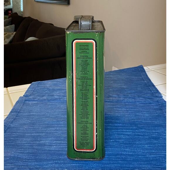 Vintage Valvoline Oil 1 US Gallon Metal Can Advertising Thin Flat One 45B - Picture 3 of 6